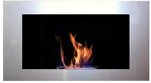 Bio Ethanol und Gelkamin - Wandkamin - Modell Roma Deluxe - Inklusive Edelstahl Brennkammer - Wählen Sie aus 5 Farben - Farbauswahl (Silber)