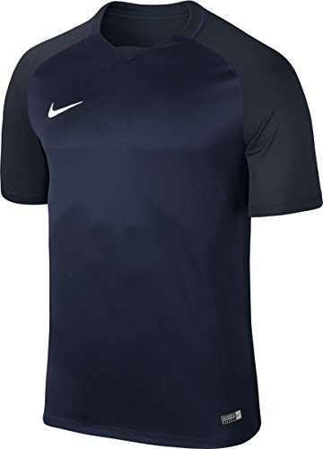 NIKE Men's Trophy Iii Shortsleeve Jersey, Midnight Navy/Dark Obsidian/White, M UK