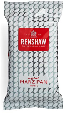 RENSHAW Ready Rolled White Marzipan Disc For 8” Cake, Marzipan for Cakes, Ready Rolled Marzipan - WHITE 500g