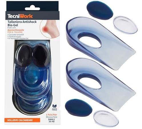 Talloniera Anti-shock in gel con cuscinetti removibili a densità graduata - 1 paio - Mis. per scarpe 41-46