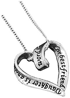 Joe Davies / Amazon: Equilibrium Technologies Collar de corazón de hija chapado en plata de equilibrio, Sin piedras preciosas