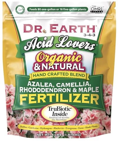 DR EARTH 703P Organic 4 Azalea/Camellia/Rhododendron Acid Fertilizer in Poly Bag, 4-Pound, Natural