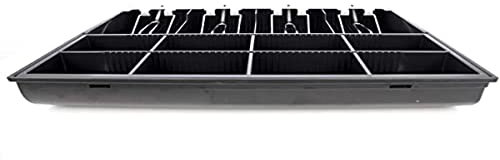 PHOENIX TECHNOLOGIES - Bandeja para cajón portamonedas de dinero en efectivo con 4 compartimentos de billetes y 8 de monedas negra universal 35,5 x 32,6 cm Cash Drawer