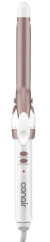 Conair Double Ceramic ¾-Inch Curling Iron, ¾-Inch Barrel Creates Tight Curls, Hair Curler for Use on Short, Medium, & Long Hair, White/Rose Gold