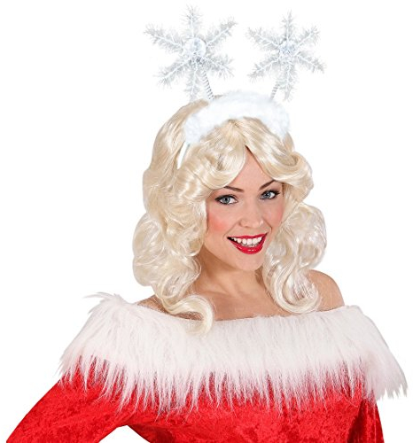 NET TOYS Haarreif mit Schneeflocken Weihnachtself Weihnachten Schnee Haarreifen Schneeflocke Haarschmuck Schneekönigin Accessoire Kostüm Kopfschmuck