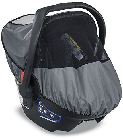 Britax B-Covered All-Weather Infant Car Seat Cover - UPF 50 - Waterproof - Ventilated Mesh Window for Insect Protection , 16x17x25 Inch (Pack of 1)