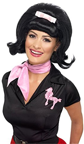 Damen-Perücke 50er-Kostümaccessoire pagenkopf schwarz