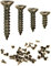 FUXXER®, set di 100 viti per legno, con effetto ottone e bronzo anticati, con testa svasata e taglio croce, autofilettanti. Dimensioni di 2 mm x 6 mm /8 mm / 10 mm/ 3 x 12 mm, 14 mm