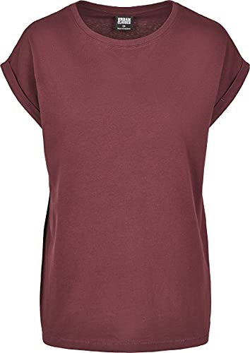 Urban Classics Women's Ladies Extended Shoulder Tee T-Shirt, Red (Redwine 02243), Medium