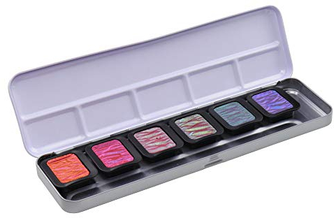Finetec F7003 Metallfarbkasten, 6 deckende Premium Perlglanzfarben Flip-Flop, 6 Farben, 1 St?ck (1er Pack)