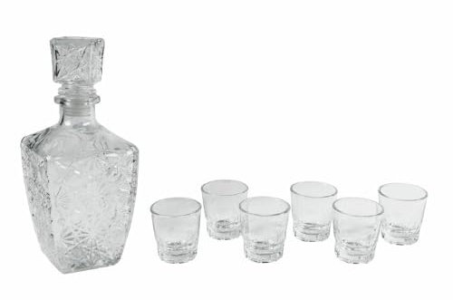 Galileo Casa 5905561 Set Bottiglia Liquore con 6 Bicchierini, Vetro