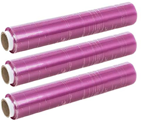 FILM TRANSPARENT ALIMENTAIRE [Lot de 3 rouleaux 45 cm x 300 m] plus grande résistance et autoadhésivité idéal pour la conservation de nourriture fruits légumes bouilloire poisson saucisses viande.