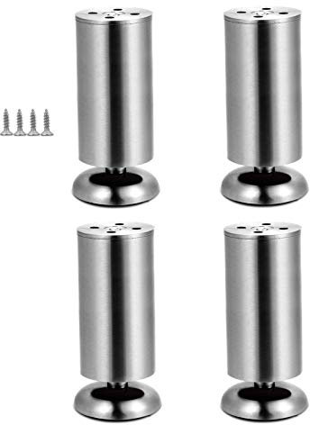 ZXCASDF 4Er Set Haarnadelbeine Möbelbein Tischgestell Tischkufen Für Esstisch Couchtisch Schreibtisch Kaffeetisch, Inklusive Bodenschoner,Silber,25cm