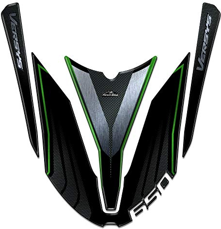 Resin Bike Adhesivos de Moto Compatibles con Kawasaki Versys 650 2017-2020. Protección Guardabarros de Choques y Arañazos de Moto. Adhesivo 3D Resinado - Made in Italy