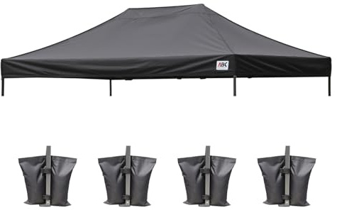 ABCCANOPY Schwarz 25,4 x 38,1 cm Zelt, UV-Schutz, Wasserdicht, für Freizeit, Party, Camping & mehr