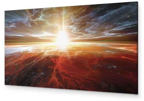 murando - Wandbilder XXL Kosmos 90x30 cm 1 tlg - Wand Deko Vlies Leinwand Bilder Groß Wanddeko Wohnzimmer Schlafzimmer Kunstdrucke Panoramabild - Licht Weltraum Stern f-B-0134-b-a
