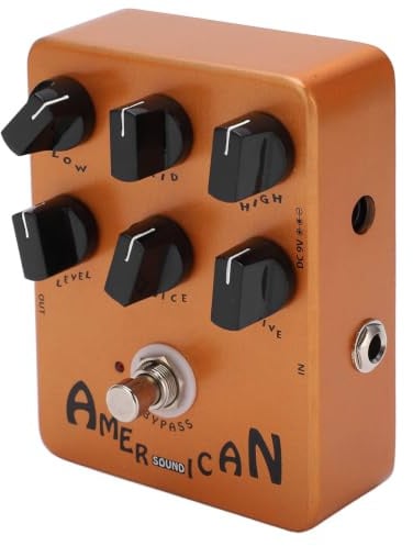 LiebeWH Lautsprechersimulator Effektpedal für E-Gitarre, Amp Cabinet Simulation, 6 einstellbare Regler (Low, Mid, High, Level, Voice, Drive), 6mA, robustes Metallgehäuse
