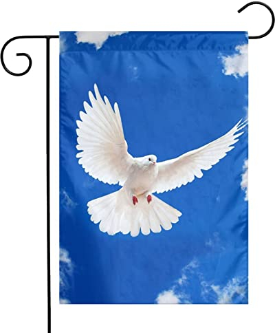 Friedensfahne mit Taube 30 x 45 cm Kleine Gartenfahne Hofdekoration Flagge mit Blauer Himmel Friedenstaube Dekorative Fahnen Außenbanner Flagge Frieden Friedenstaube Flagge Gartenfahne Frieden