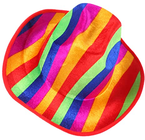 TOYANDONA Regenbogen-Cowboyhut, bunter Filzhut, dekorativer Hut für Herren und Damen, Stolzhut für Karneval, Kostüm, Verkleidung, Cowboyhut, Party, Halloween, Party, Gastgeschenk (Einheitsgröße)