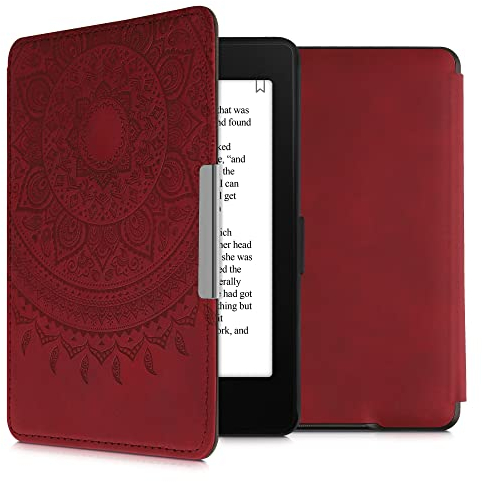 kwmobile Hülle kompatibel mit Amazon Kindle Paperwhite Hülle - Kunstleder Cover - Indische Sonne Dunkelrot
