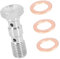 A ABSOPRO Auto Doppio Banjo Bullone M10x1.25 Metrico Filettatura Freno Raccordo Adattatore