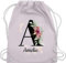 Turnbeutel Rucksack - Buchstabe anpassbar mit Name I Geschenk Initialen - Unisize - Pastell Rosa - jga beutel blumen stoffbeutel schule personalisierte buchstaben a beuteltasche kita tasche