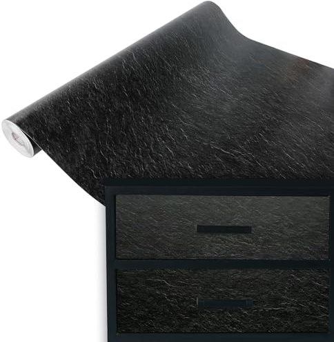 DecoMeister Klebefolie Möbel 67,5x100 cm | Selbstklebende Möbelfolie in Stein- und Marmoroptik | Klebefolie für Möbel ideal für Küche, Bad und DIY Projekte | Schiefer Dunkel