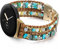 CHARMINGO Bracelet de perles bohème compatible avec Google Pixel Watch, bracelet de rechange en pierre naturelle pour Google Pixel Watch 2022, bleu