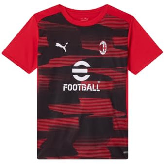 AC Milan Maillot Prematch Maillot Course Prematch, Saison 2024/25, Technologie dryCell, Coupe Régulière Unisexe - Enfants et Garçons