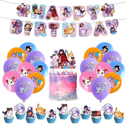 Aphmau Katze Geburtstag Party Deko Aphmau Kindergeburtstag Deko Aphmau Cat Luftballons Deko Aphmau Plushies Luftballons Geburtstag Memows Aphmau Plushies Kuchen Topper Aphmau Girlande Geburtstag