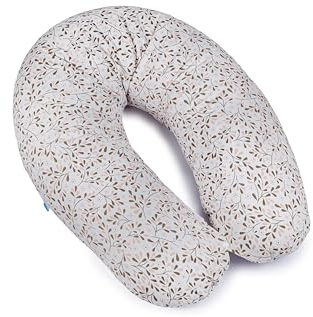 Ceba Baby® Stillkissen - Lagerungskissen für Babys - Schwangerschaftskissen aus 100% Baumwolle - XXL groß Seitenschläferkissen - 190 cm - Öko-Tex Standard 100 - Kleine Blätter