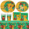 ZaMoux 51 PCS König der Löwen Partygeschirr Set,König der Löwen Geschirr Pappteller Kindergeburtstag, Dschungel Geburtstag Papier Geschirr Kit Wald Geburtstag Geschirr Kit