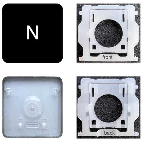 Dolphin.dyl Ersatz-Tastenkappe mit Scharnier für (M1 M2) MacBook Pro A2141 A2251 A2289 A2338 A2442 A2485 MacBook Air A2179 A2337 A2681 (N-Taste)