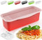 Potahouse® Pentola per pasta a microonde con coperchio, cottura rapida in 10-15 minuti, per spaghetti, microonde, per dormitorio, cucina, ufficio, università, essenziali, rosso