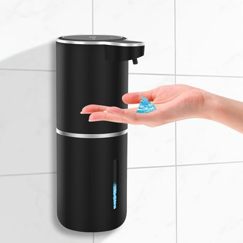 Automatico Dispensador Jabon Baño, 380ml Dispensador de Jabón Recargable, Dispensador de Jabón Automático Suspensión, para Cocina, Baño, Hotel