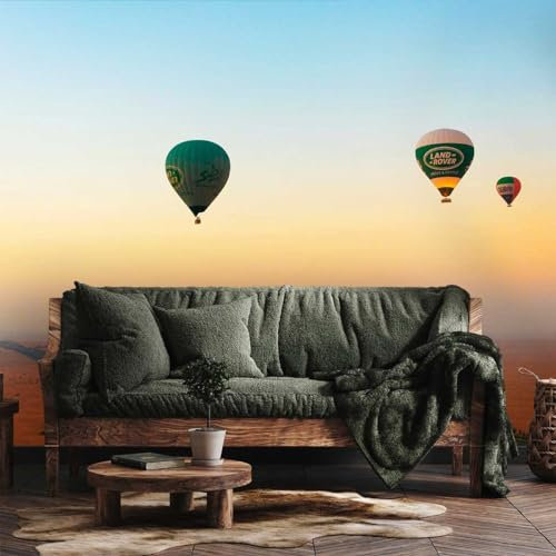 Hexoa Papier Peint panoramique montgolfieres du Desert - Made in France - 364x270