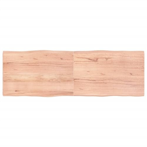 Vopese Tablero de mesa marrón claro, 180 x 60 x (2-4) cm, madera maciza tratada, borde vivo, mesa de repuesto para cocina, mesa de comedor, encimera de escritorio, encimera