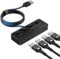 Aceele Hub USB 3.2 Gen 2, USB A Hub con Interruptores Individuales, 10Gbps Ladron Datos de Alimentación con 120cm Cable Largo para MacBook, Unidad Flash, Disco Duro, iMac, XPS, PC, Portátil y Más