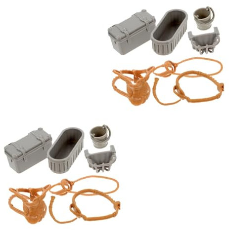 Hohopeti 2sätze Miniatur Bauernhof Zubehör Mit Pferdesattel Und Futtertrog Teiliges Modell Für Garten Und Sandspiel Für Kreative Farm-landschaften