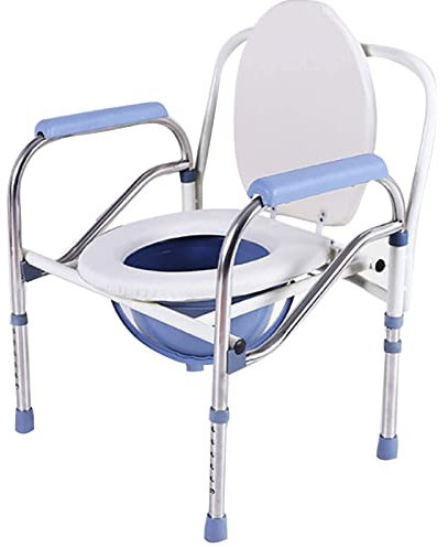 Portable Folding Bedside Commode Chair for Adults Medical Bariatric Commode with Raised Toilet Seat Riser Portable Toilet for Camping and Travel