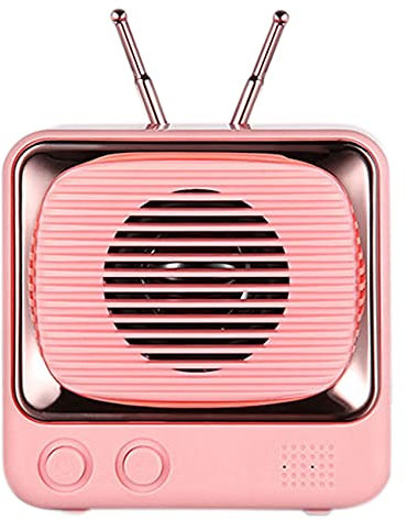 Iyalezirk Altoparlante Bluetooth Fili Retrò Portatile Regalo TV Mini Altoparlante Bluetooth Rosa