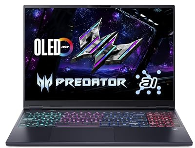Acer Predator Helios Neo 16S AI OLED (PHN16S-71-94CW) Gaming Laptop, 16 WQXGA OLED 240Hz Display, Intel Core Ultra 9 275HX, 32GB RAM, 1TB GB SSD, NVIDIA GeForce RTX 5070 Ti, Windows 11, QWERTZ Layout