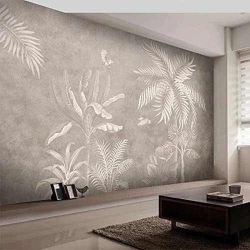 XLMING Tropische Landschaft Vintage Hand Gemalt Woodland Plants 3D Tapete Wohnzimmer Sofa Schlafzimmer Esszimmer Home Dekoration Wand-250cm×170cm