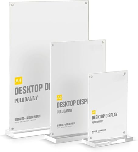 Schmalz Acryl Tischaufsteller T-Form – Stabile Displayhalterung für Werbung & Präsentation, Büro & Geschäft (A6 Hoch)