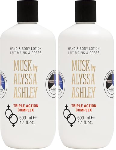 ALYSSA ASHLEY Ashley Musk Hand & Body Lotion 500 ml (Packung mit 2)