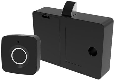 osiuujkw Cerradura de cajón de seguridad con huella dactilar y bajo consumo de energía, cerradura inteligente con huella dactilar, cerradura de cajón ABS, negro