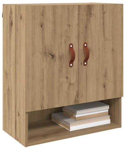 vidaXL Wall Cabinet Artisan oak 60 x 31 x 70 cm Engineered wood, Bathroom, Rectangular, Modern Mounted Cabinet, Ample Storage Unit, Durable Indoor Organizer for Home, Clean Design Tidy