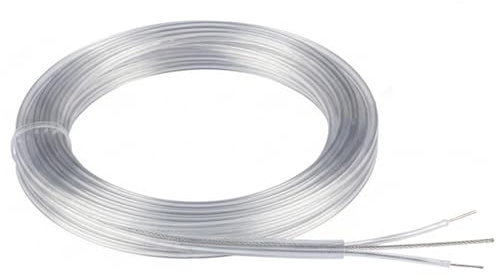 Cavo per lampada trasparente a 2 conduttori con filo in acciaio - Cavo elettrico trasparente da 0, 75 mm² per luci sospese, 2 cavi per progetti di illuminazione fai da te, m
