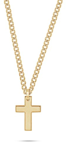s.Oliver Herren Schmuck – Halskette aus Edelstahl mit Kreuzanhänger – Klassisch, Zeitlos und Markant – Perfekte Geschenkidee