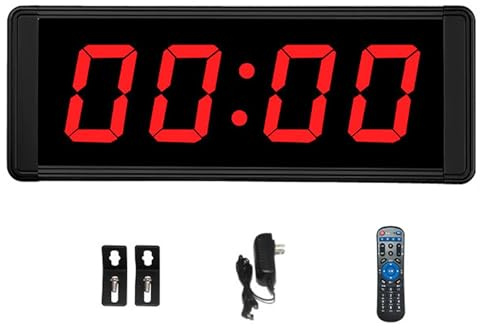 LVSEWOA Compteur numérique LED 1,5 Pouce, Horloge/minuteur Double Face avec télécommande, chronomètre, alarmes, minuterie cyclique, 20 Groupes de mémoire segmentée.